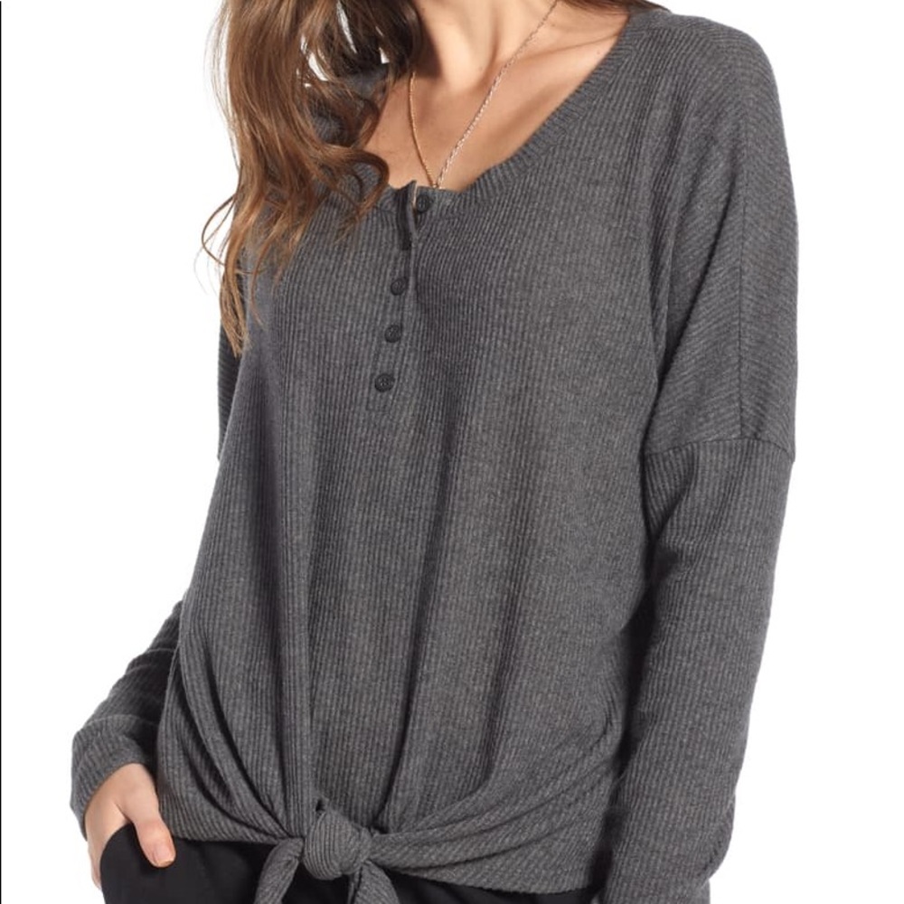 Treasure & Bond Tie Front Henley
